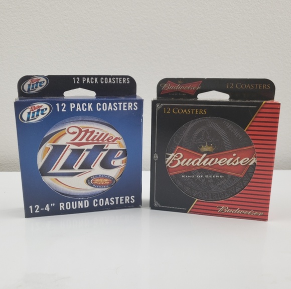 BUDWEISER & MILLER LITE COASTERS - Picture 2 of 4